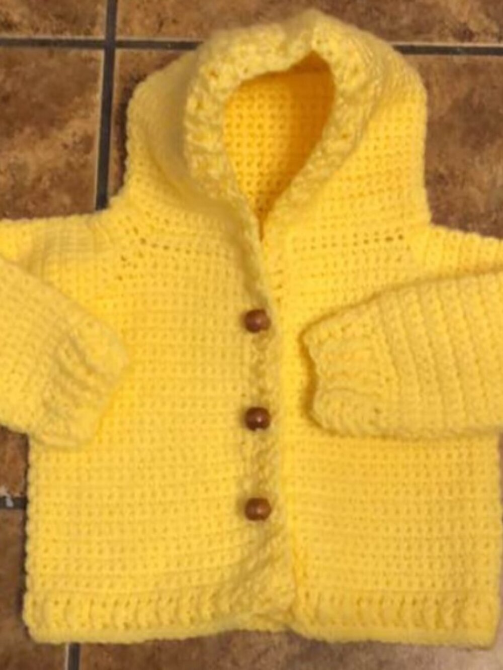 Handcrafted Crochet Sweater with Hood Yellow